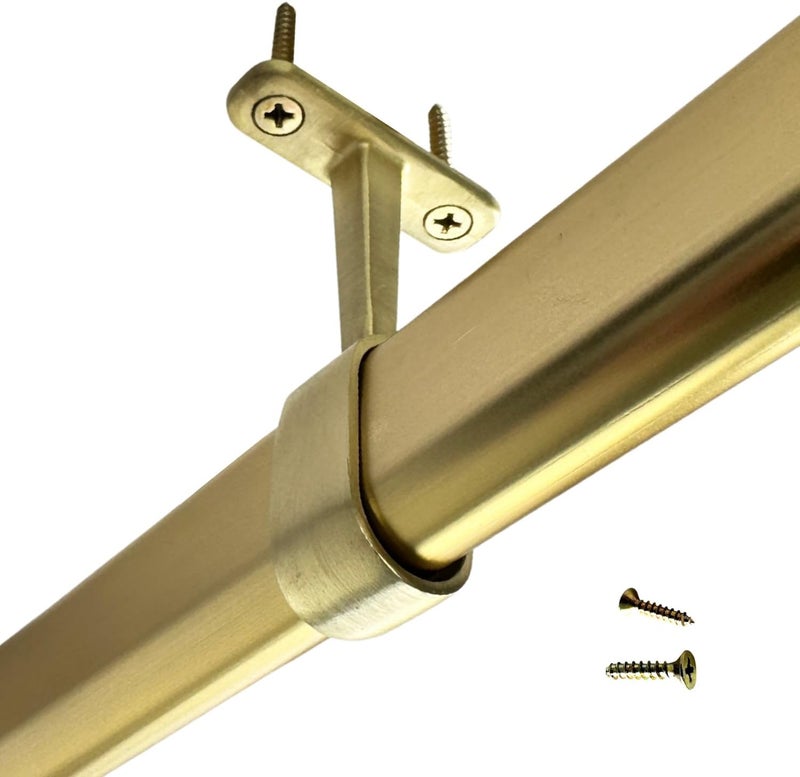 Desunia Oval Closet Rod Middle Support | Satin Brass | 1 Pack - Image 3